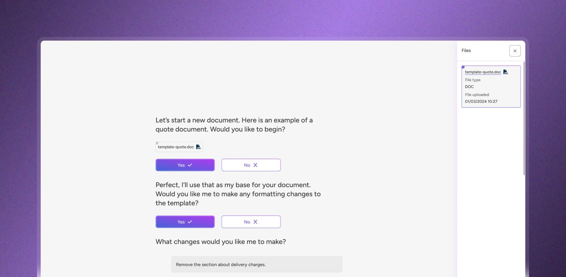 Document Creation Interface